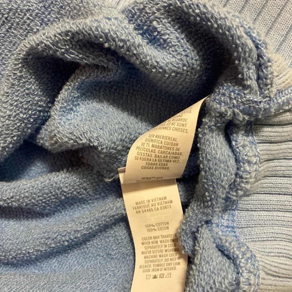 NWT Aerie Oversized Pull Over Pullover V Neck Sweater Medium 100% Cotton - Picture 5 of 8